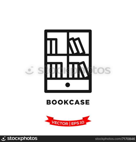 bookcase icon in trendy flat style