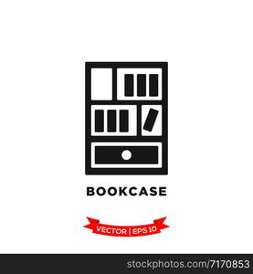 bookcase icon in trendy flat style