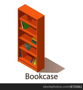 Bookcase icon. Isometric illustration of bookcase vector icon for web.. Bookcase icon, isometric style.