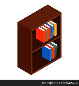 Bookcase isometric 3d icon isolated on white background. Bookcase isometric 3d icon