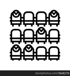 booking cinema ticket line icon vector. booking cinema ticket sign. isolated contour symbol black illustration. booking cinema ticket line icon vector illustration