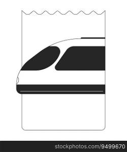 Booking ticket on train flat monochrome isolated vector object. Planning trip. Editable black and white line art drawing. Simple outline spot illustration for web graphic design. Booking ticket on train flat monochrome isolated vector object