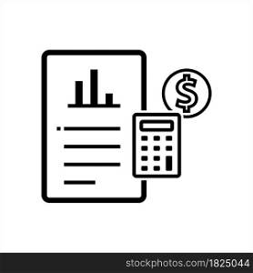Bookkeeping Icon, Accounting Icon, Business Icon Vector Art Illustration