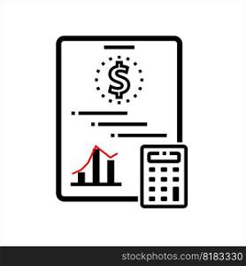 Bookkeeping Icon, Accounting Icon, Business Icon Vector Art Illustration