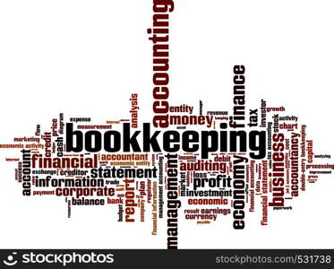 Bookkeeping word cloud concept. Vector illustration