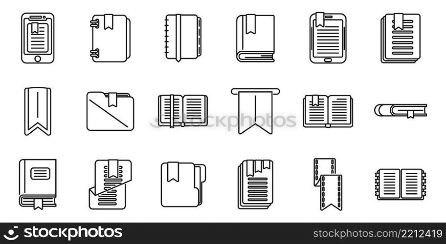 Bookmark icon outline vector. Dictionary book. Read element. Bookmark icon outline vector. Dictionary book