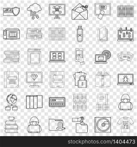 Bookmark icons set. Outline style of 36 bookmark vector icons for web for any design. Bookmark icons set, outline style