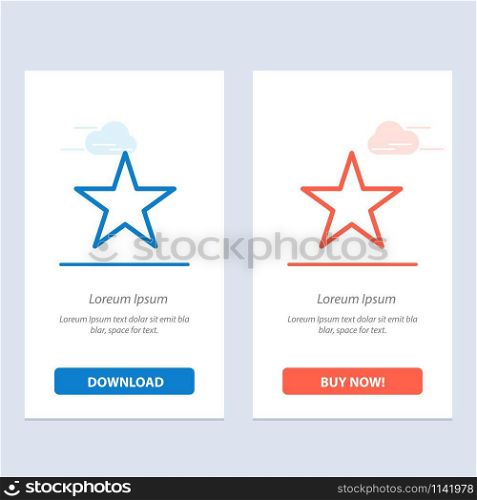 Bookmark, Star, Media Blue and Red Download and Buy Now web Widget Card Template