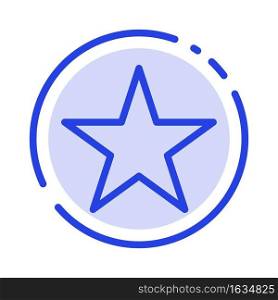Bookmark, Star, Media Blue Dotted Line Line Icon