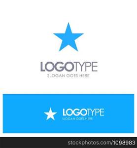 Bookmark, Star, Media Blue Solid Logo with place for tagline
