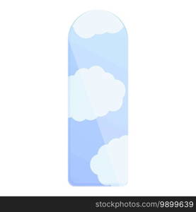 Bookmark with clouds icon. Cartoon of bookmark with clouds vector icon for web design isolated on white background. Bookmark with clouds icon, cartoon style