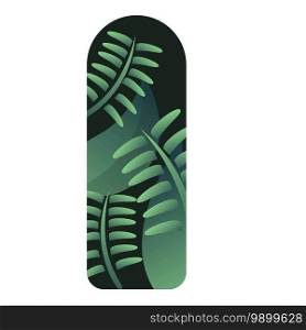 Bookmark with tropical leaves icon. Cartoon of bookmark with tropical leaves vector icon for web design isolated on white background. Bookmark with tropical leaves icon, cartoon style