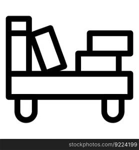 Books and other items can be stored on shelves.