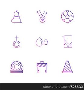 Books , apple , football , cone , medal , jug , male , drops, cutter , saw , wood cutter ,icon, vector, design, flat, collection, style, creative, icons