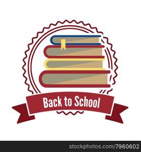 books badge label as back to school stamp vector illustration