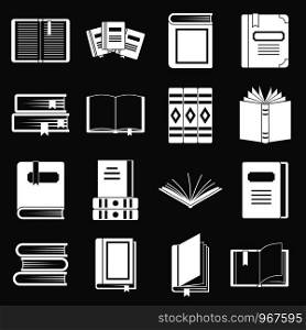 Books icons set vector white isolated on grey background . Books icons set grey vector