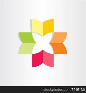books in circle abstract flower design color book copybook pictogram page background