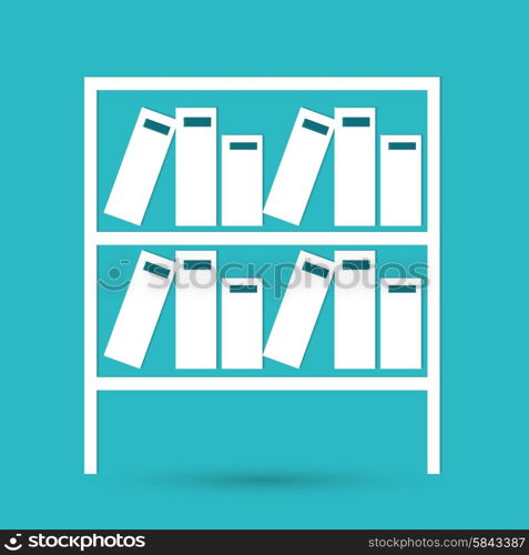 Books on the shelves simply retro vector illustration