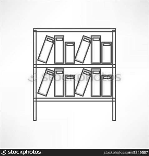 Books on the shelves simply retro vector illustration