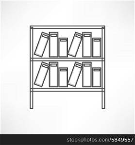 Books on the shelves simply retro vector illustration