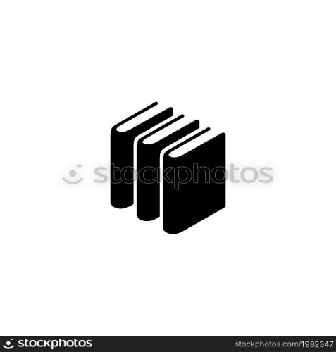 Books Stack. Flat Vector Icon. Simple black symbol on white background. Books Stack Flat Vector Icon