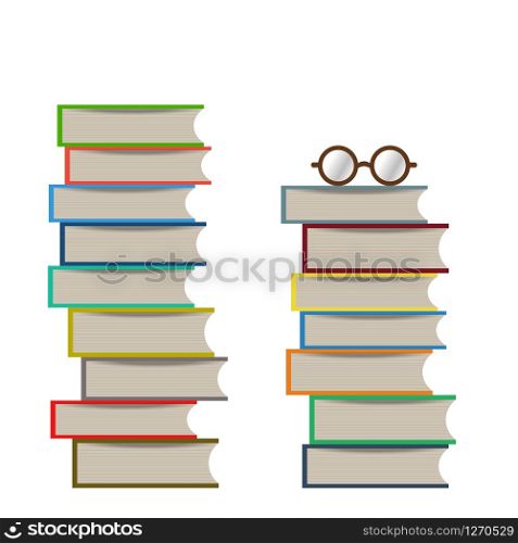 Books stack icons isolated on white background. Vector illustration. Books stack icons isolated on white background