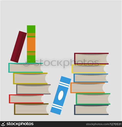 Books stack icons isolated on white background. Vector illustration
