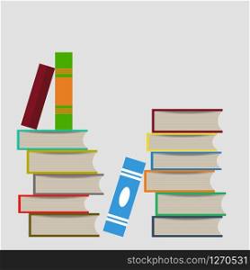 Books stack icons isolated on white background. Vector illustration