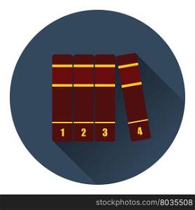 Books volumes icon. Flat color design. Vector illustration.