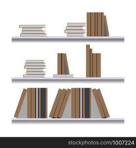 Bookshelf flat Illustration. Bookstore Literature Collection. Bibliography for Education, University Learning. Public Workspace with Book Shelves for Study. Modern House Wall.. Bookshelf flat Illustration. Bookstore Literature