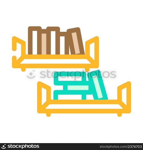 bookshelf furniture color icon vector. bookshelf furniture sign. isolated symbol illustration. bookshelf furniture color icon vector illustration