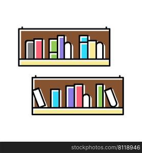 bookshelf furniture color icon vector. bookshelf furniture sign. isolated symbol illustration. bookshelf furniture color icon vector illustration