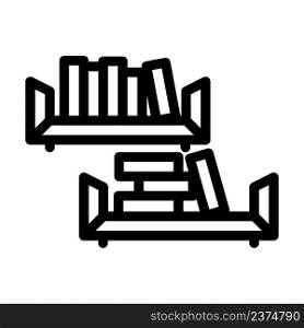 bookshelf furniture line icon vector. bookshelf furniture sign. isolated contour symbol black illustration. bookshelf furniture line icon vector illustration