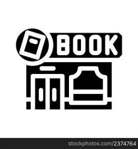 bookstore shop glyph icon vector. bookstore shop sign. isolated contour symbol black illustration. bookstore shop glyph icon vector illustration