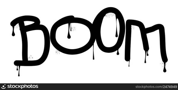 Boom colored Graffiti tag. Abstract modern street art decoration performed in urban painting style.