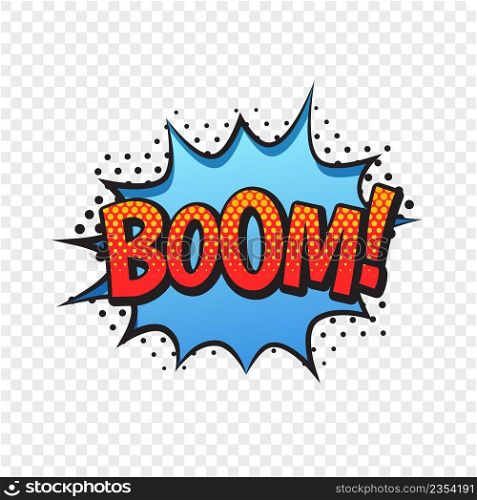 Boom comic style word isolated on transparent background. Vector Illustration. Boom comic style word isolated on transparent background 