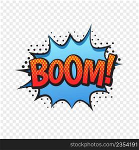 Boom comic style word isolated on transparent background. Vector Illustration. Boom comic style word isolated on transparent background 