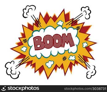 Boom comic text illustration isolated on white
