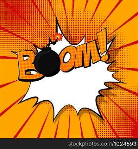 boom! explosion bubble with a bomb in pop art. boom! explosion bubble with a bomb in pop-art