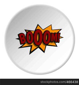 Boom, explosion icon in flat circle isolated on white background vector illustration for web. Boom, explosion icon circle