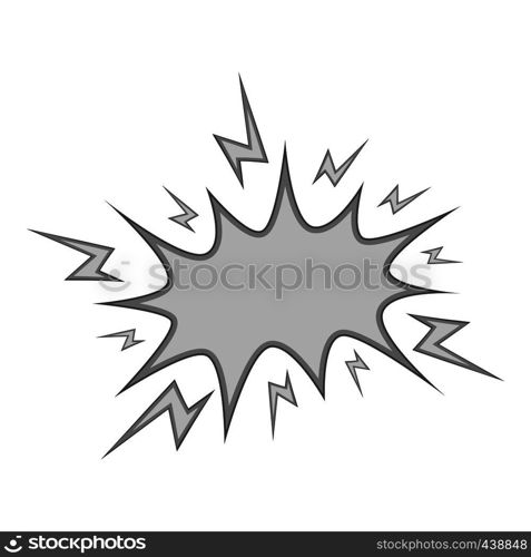 Boom process icon in monochrome style isolated on white background vector illustration. Boom process icon monochrome