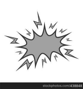 Boom process icon in monochrome style isolated on white background vector illustration. Boom process icon monochrome