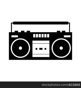 Boombox black simple icon isolated on a white . Boombox black simple icon