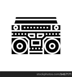 boombox retro music glyph icon vector. boombox retro music sign. isolated symbol illustration. boombox retro music glyph icon vector illustration