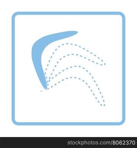Boomerang icon. Blue frame design. Vector illustration.
