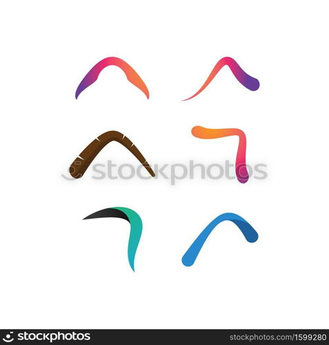 Boomerang weapon illustration logo vector flat design