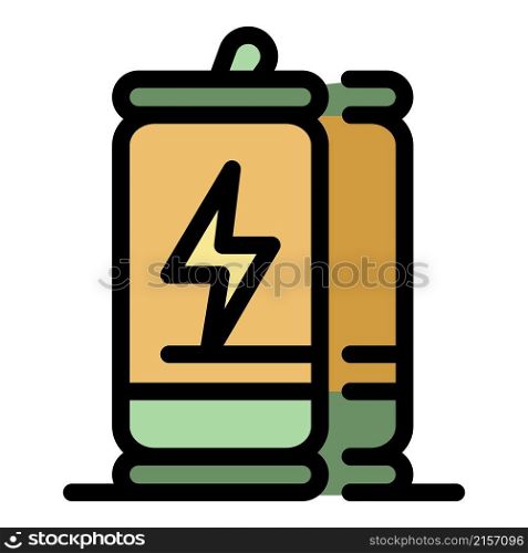 Boost energy drink icon. Outline boost energy drink vector icon color flat isolated. Boost energy drink icon color outline vector