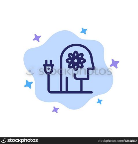 Boosting, Ability, Boosting, Knowledge, Mind Blue Icon on Abstract Cloud Background