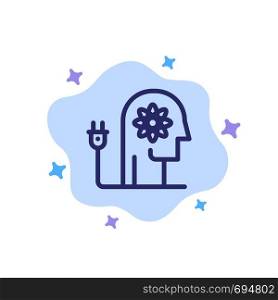 Boosting, Ability, Boosting, Knowledge, Mind Blue Icon on Abstract Cloud Background