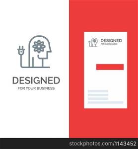 Boosting, Ability, Boosting, Knowledge, Mind Grey Logo Design and Business Card Template
